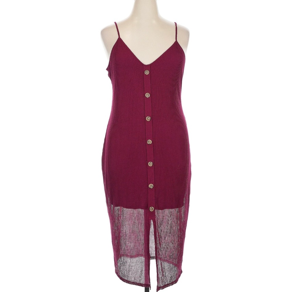 Express Button Down MIDI Dress